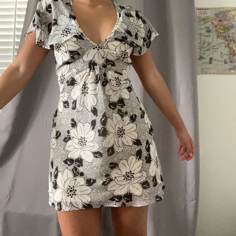 Urban outfitters black and white floral dress